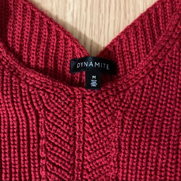 Dynamite red knitted crop top - Picture 3 of 5